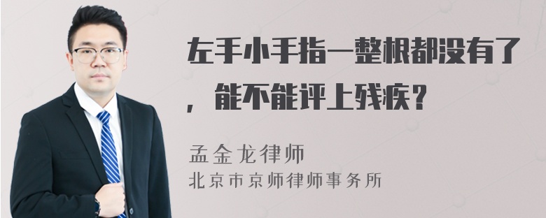 左手小手指一整根都没有了，能不能评上残疾？