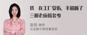 我敊在工厂受伤，手筋断了三根老应赔多少