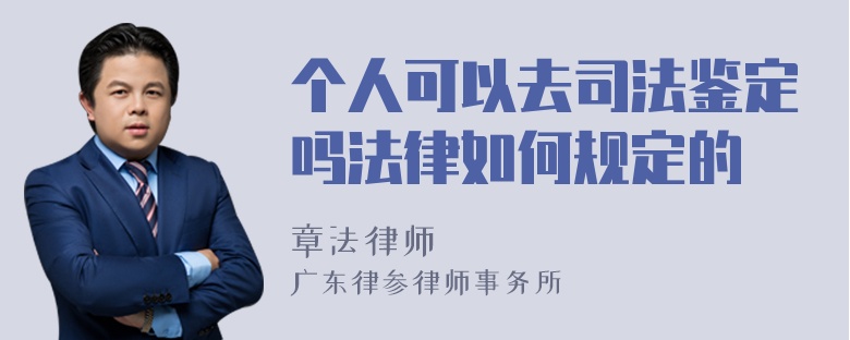 个人可以去司法鉴定吗法律如何规定的