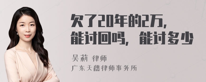 欠了20年的2万，能讨回吗，能讨多少