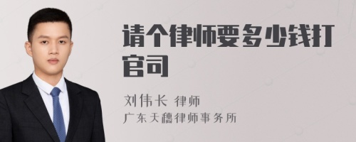 请个律师要多少钱打官司