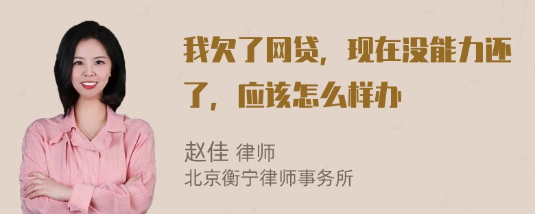 我欠了网贷，现在没能力还了，应该怎么样办