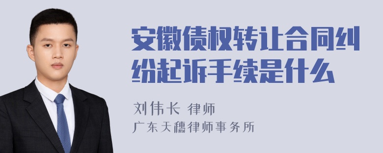 安徽债权转让合同纠纷起诉手续是什么