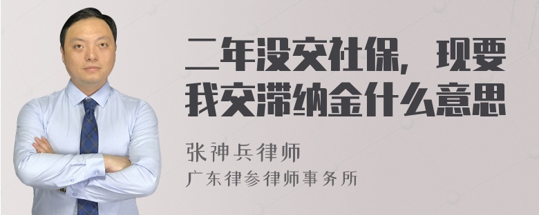 二年没交社保，现要我交滞纳金什么意思