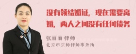 没有领结婚证，现在需要离婚，两人之间没有任何债务