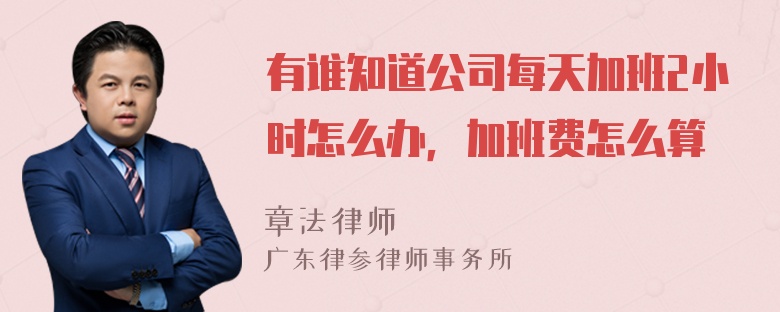 有谁知道公司每天加班2小时怎么办，加班费怎么算