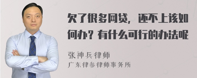 欠了很多网贷，还不上该如何办？有什么可行的办法呢