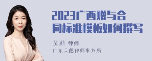 2023广西赠与合同标准模板如何撰写