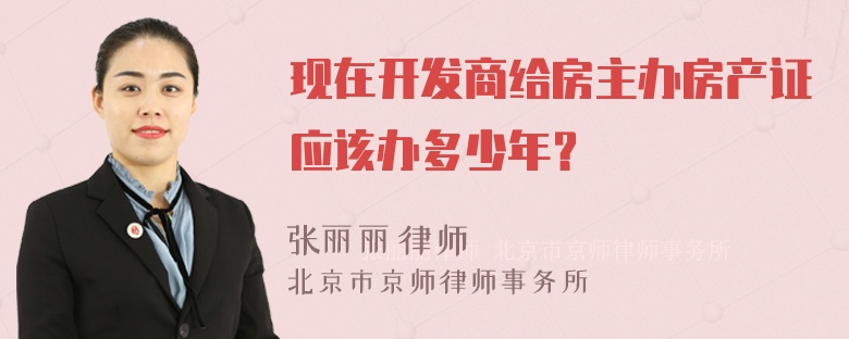 现在开发商给房主办房产证应该办多少年？