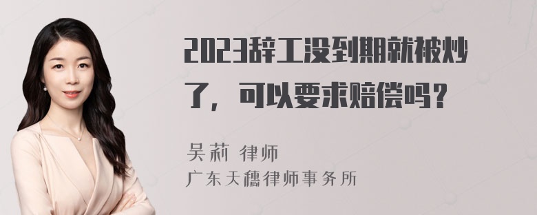 2023辞工没到期就被炒了，可以要求赔偿吗？