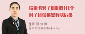 信用卡欠了8000好几个月了征信被黑有啥后果