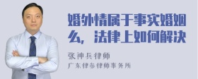 婚外情属于事实婚姻么，法律上如何解决