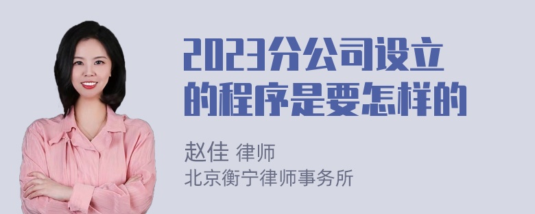 2023分公司设立的程序是要怎样的