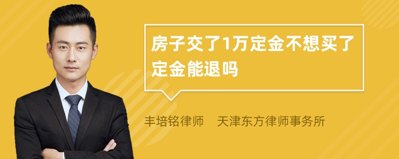 房子交了1万定金不想买了定金能退吗