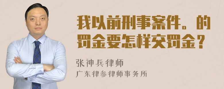 我以前刑事案件。的罚金要怎样交罚金？