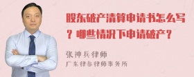 股东破产清算申请书怎么写？哪些情况下申请破产？