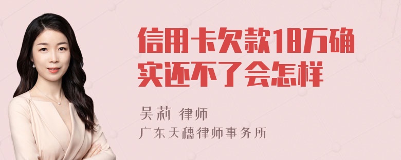 信用卡欠款18万确实还不了会怎样