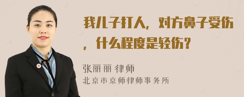 我儿子打人，对方鼻子受伤，什么程度是轻伤？