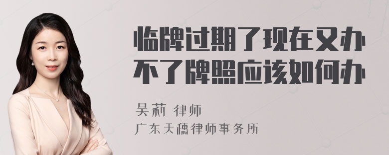 临牌过期了现在又办不了牌照应该如何办