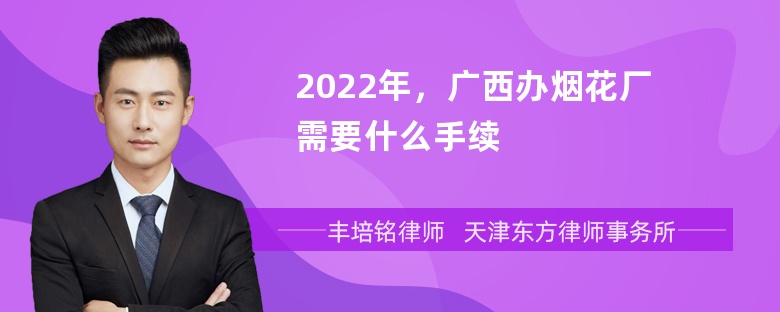 2022年，广西办烟花厂需要什么手续