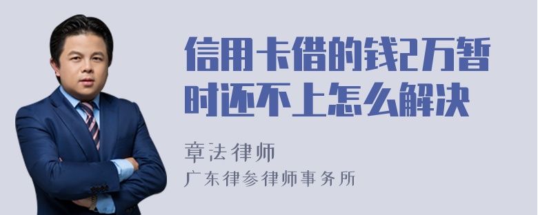 信用卡借的钱2万暂时还不上怎么解决