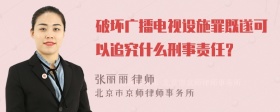 破坏广播电视设施罪既遂可以追究什么刑事责任？