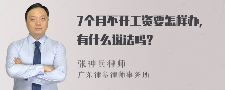 7个月不开工资要怎样办，有什么说法吗？