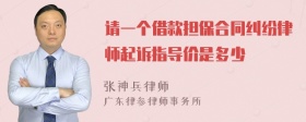 请一个借款担保合同纠纷律师起诉指导价是多少