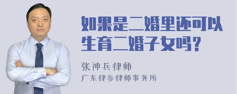 如果是二婚里还可以生育二婚子女吗？