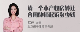 请一个小产权房转让合同律师起诉多少钱