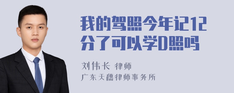 我的驾照今年记12分了可以学D照吗