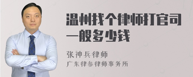 温州找个律师打官司一般多少钱