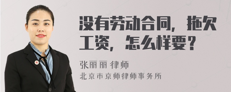没有劳动合同，拖欠工资，怎么样要？