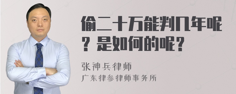 偷二十万能判几年呢？是如何的呢？