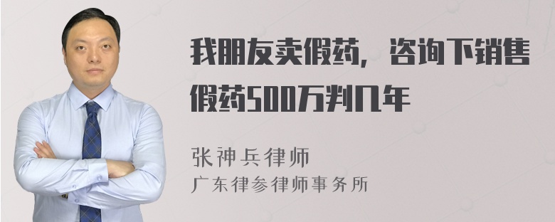 我朋友卖假药，咨询下销售假药500万判几年