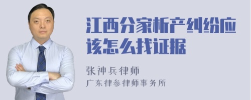 江西分家析产纠纷应该怎么找证据