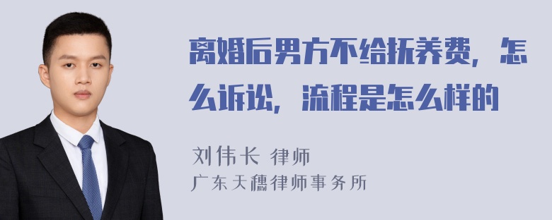 离婚后男方不给抚养费，怎么诉讼，流程是怎么样的