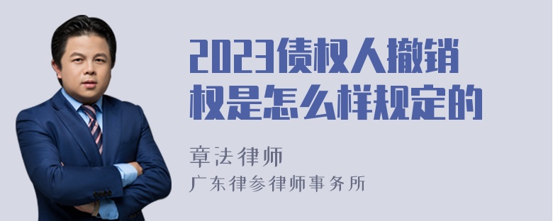 2023债权人撤销权是怎么样规定的