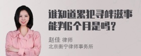 谁知道累犯寻衅滋事能判6个月是吗？