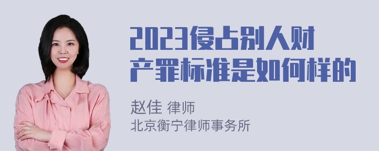 2023侵占别人财产罪标准是如何样的