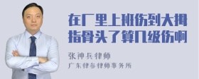 在厂里上班伤到大拇指骨头了算几级伤啊