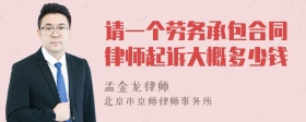 请一个劳务承包合同律师起诉大概多少钱