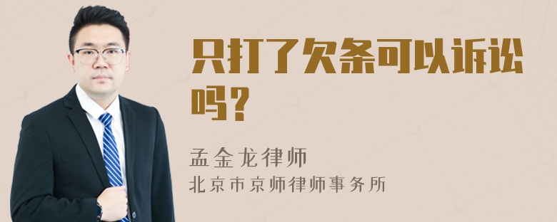 只打了欠条可以诉讼吗？