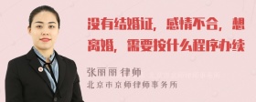 没有结婚证，感情不合，想离婚，需要按什么程序办续