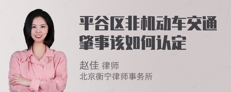 平谷区非机动车交通肇事该如何认定