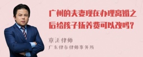 广州的夫妻现在办理离婚之后给孩子抚养费可以改吗？