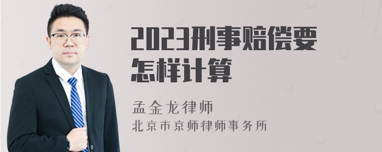 2023刑事赔偿要怎样计算