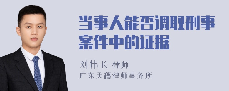 当事人能否调取刑事案件中的证据