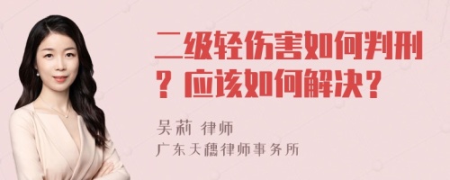 二级轻伤害如何判刑？应该如何解决？