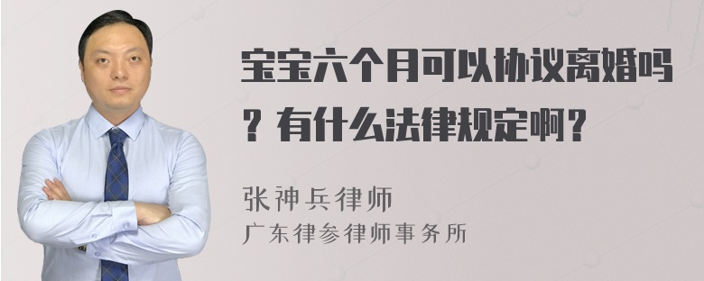 宝宝六个月可以协议离婚吗？有什么法律规定啊？